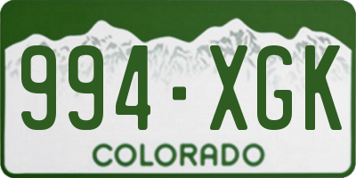 CO license plate 994XGK