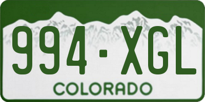 CO license plate 994XGL