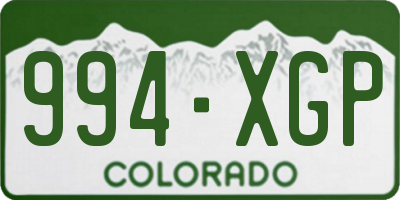 CO license plate 994XGP