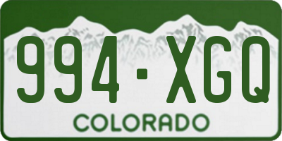 CO license plate 994XGQ