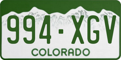 CO license plate 994XGV