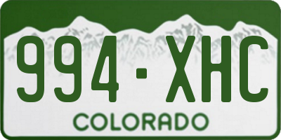 CO license plate 994XHC