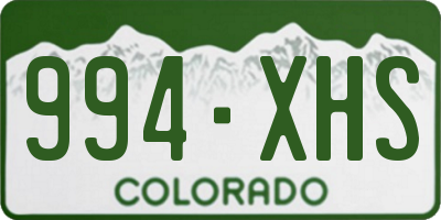 CO license plate 994XHS