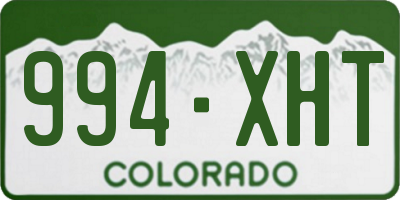 CO license plate 994XHT