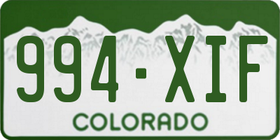 CO license plate 994XIF