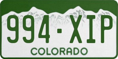 CO license plate 994XIP