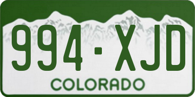 CO license plate 994XJD
