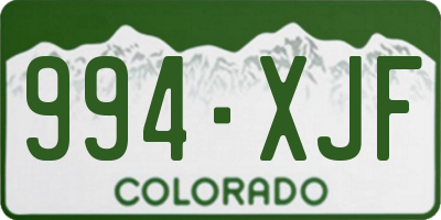 CO license plate 994XJF