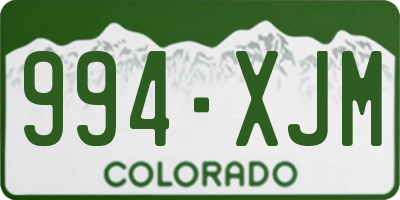 CO license plate 994XJM