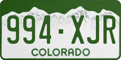 CO license plate 994XJR