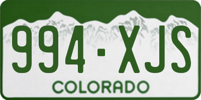 CO license plate 994XJS