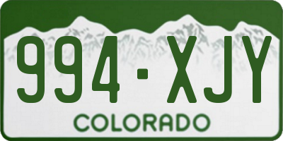 CO license plate 994XJY