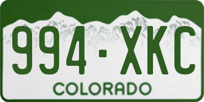 CO license plate 994XKC