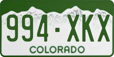 CO license plate 994XKX