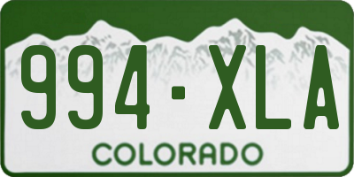 CO license plate 994XLA