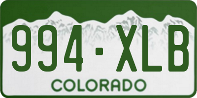 CO license plate 994XLB
