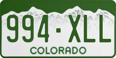 CO license plate 994XLL