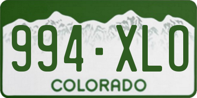 CO license plate 994XLO