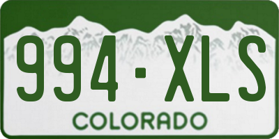 CO license plate 994XLS