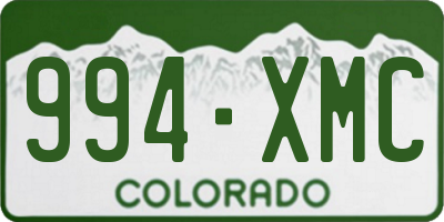 CO license plate 994XMC