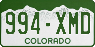 CO license plate 994XMD