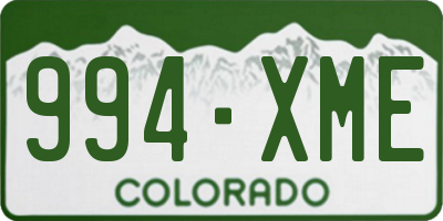 CO license plate 994XME