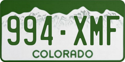 CO license plate 994XMF