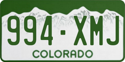 CO license plate 994XMJ