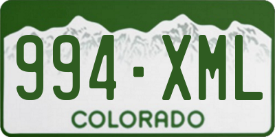 CO license plate 994XML