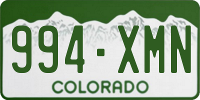 CO license plate 994XMN