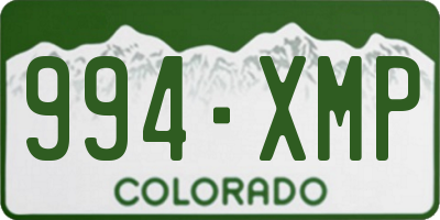 CO license plate 994XMP
