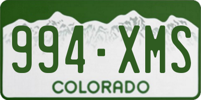 CO license plate 994XMS