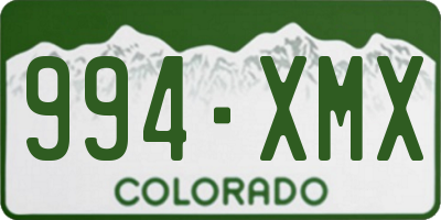 CO license plate 994XMX