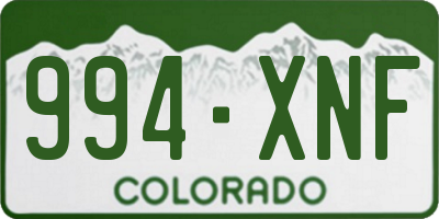 CO license plate 994XNF