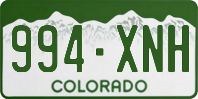CO license plate 994XNH
