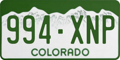 CO license plate 994XNP