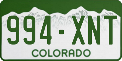 CO license plate 994XNT
