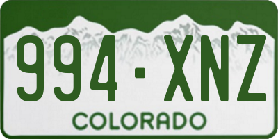 CO license plate 994XNZ