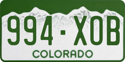 CO license plate 994XOB