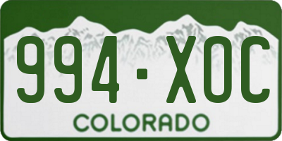 CO license plate 994XOC
