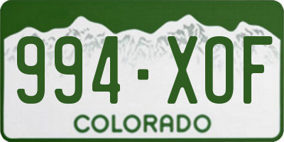 CO license plate 994XOF
