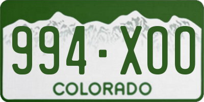 CO license plate 994XOO