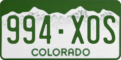 CO license plate 994XOS