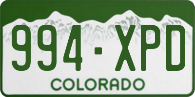 CO license plate 994XPD