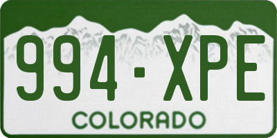 CO license plate 994XPE