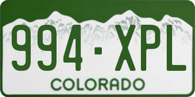 CO license plate 994XPL