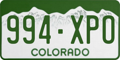 CO license plate 994XPO