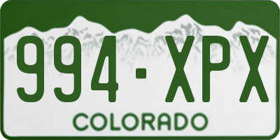 CO license plate 994XPX