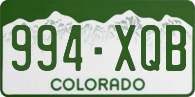 CO license plate 994XQB