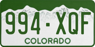 CO license plate 994XQF